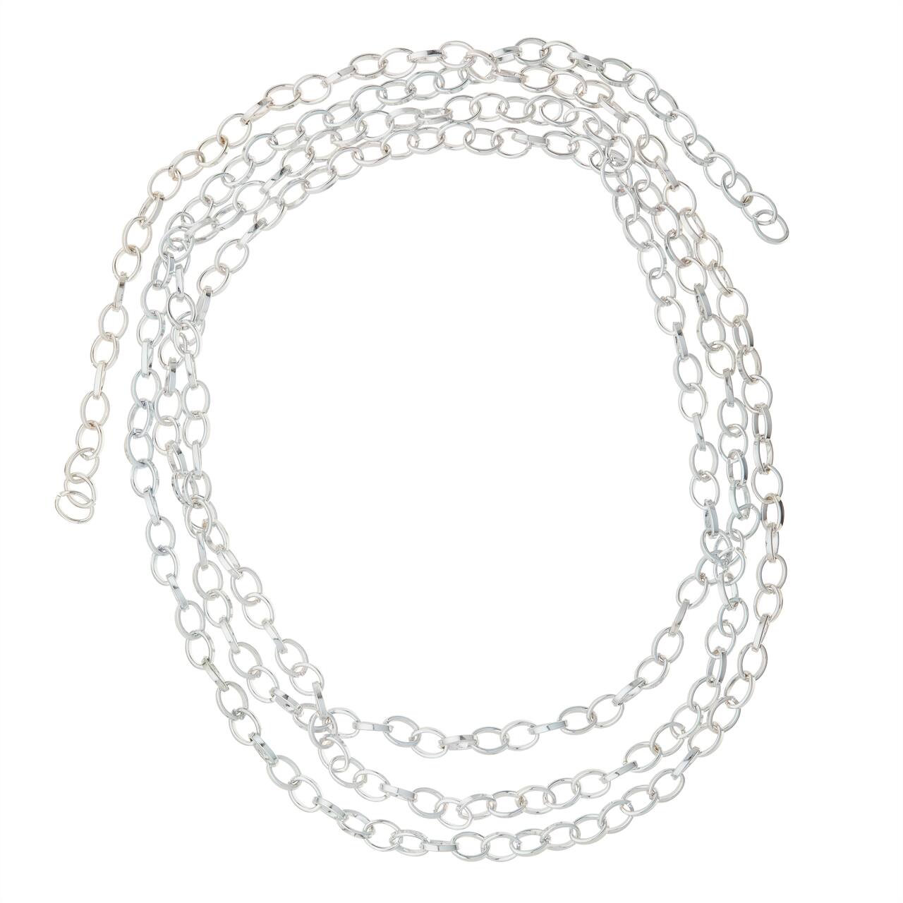 12 Pack: 60" Silver Modern Oval Chain by Bead Landing™